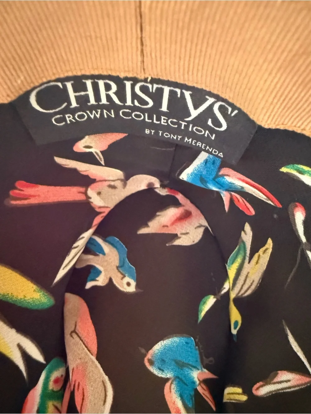 Christys Crown Collection Tony Merenda Wool Fedora Hat Bird Print Lining Boho